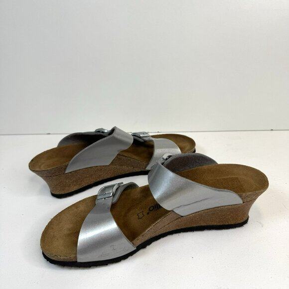 Birkenstock Papillio Dorothy Wedge Sandals Shoes Womens Size 42 US 11 Silver - Picture 6 of 9